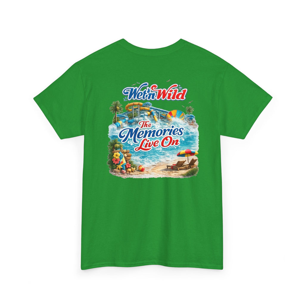 Wet'n Wild Beach Tee — "The Memories Live On" Retro Island Graphic Shirt