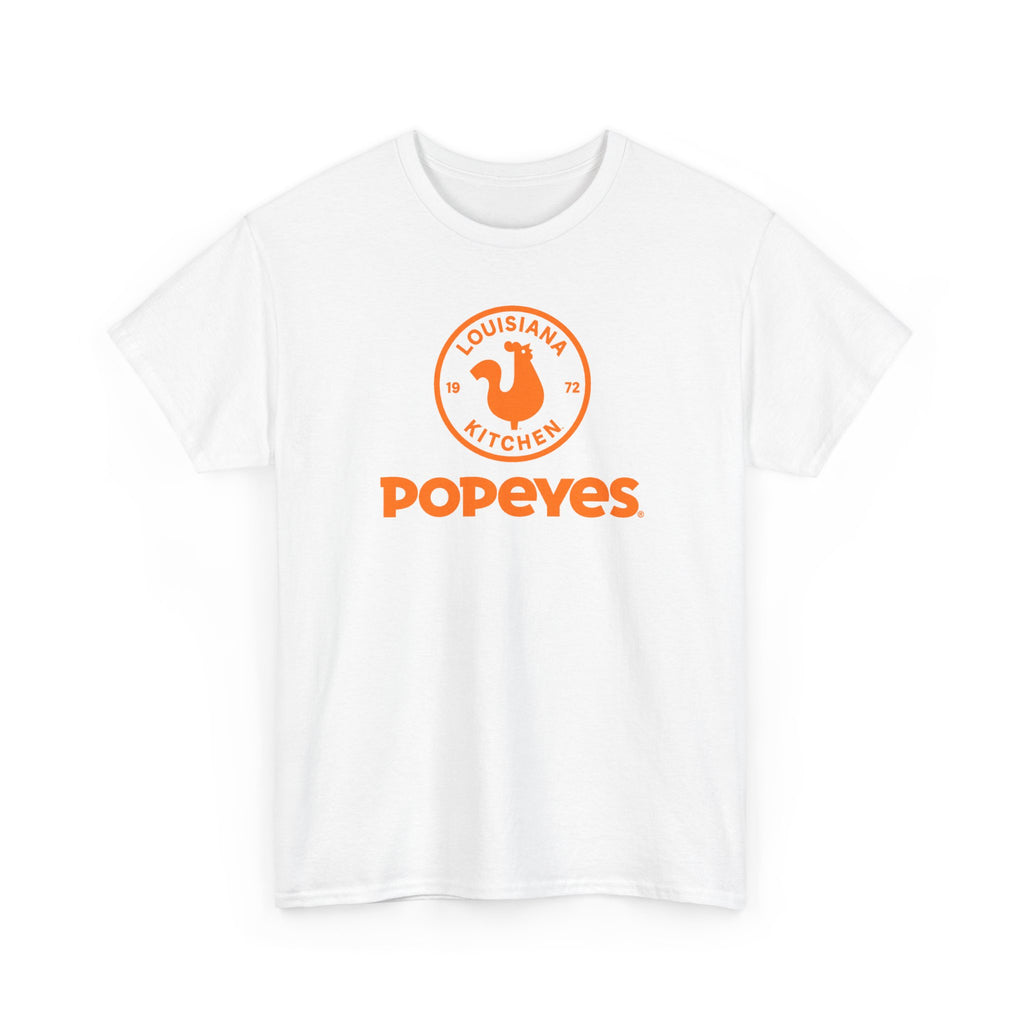 Popeyes Logo T-Shirt — Vintage Orange Louisiana Kitchen Tee