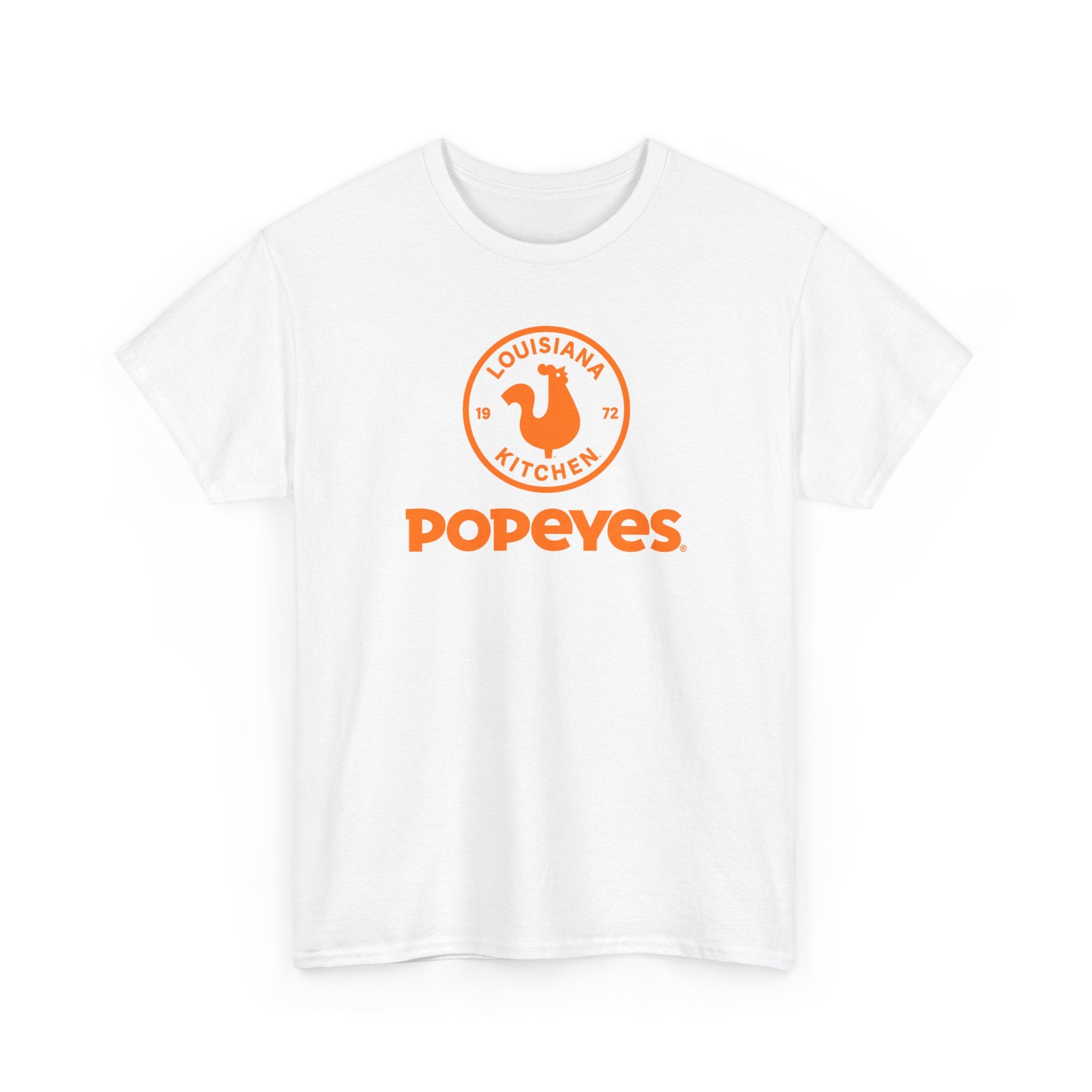 Popeyes Logo T-Shirt — Vintage Orange Louisiana Kitchen Tee
