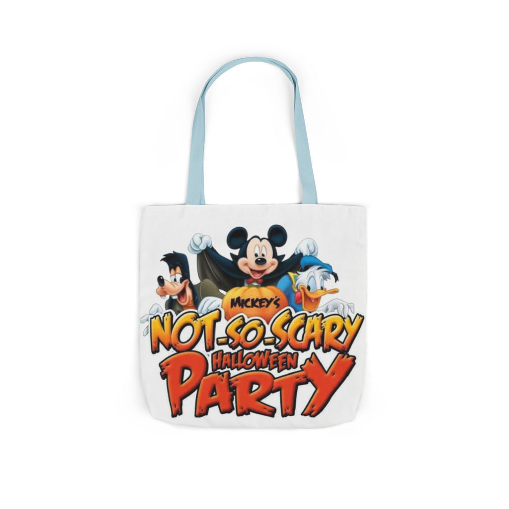 Halloween Party Canvas Tote Bag — "Not-So-Scary Halloween Party" Graphic