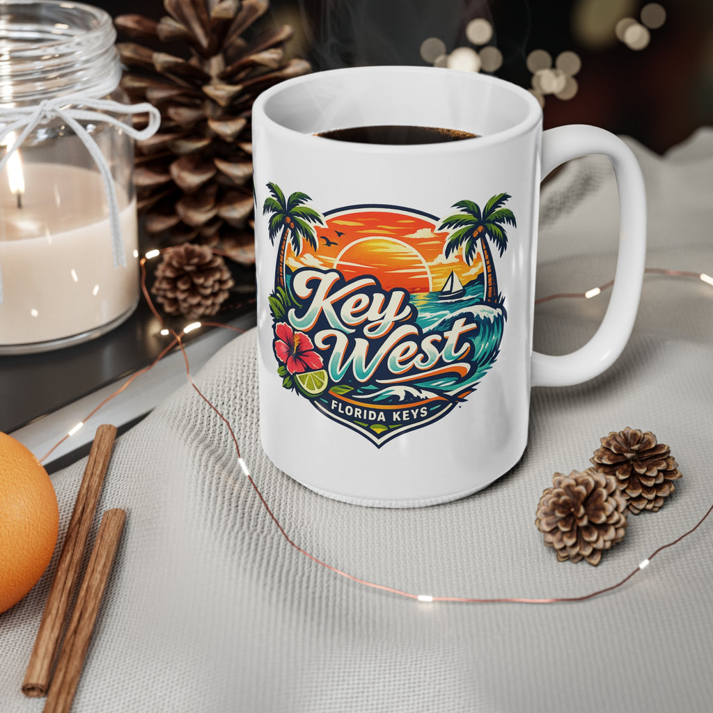 Key West Florida Keys Ceramic Coffee Cups, 11oz, 15oz