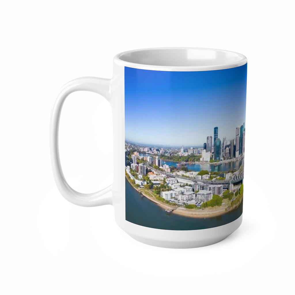 City Skyline Ceramic Mug — Scenic Riverfront Panorama (11oz, 15oz)