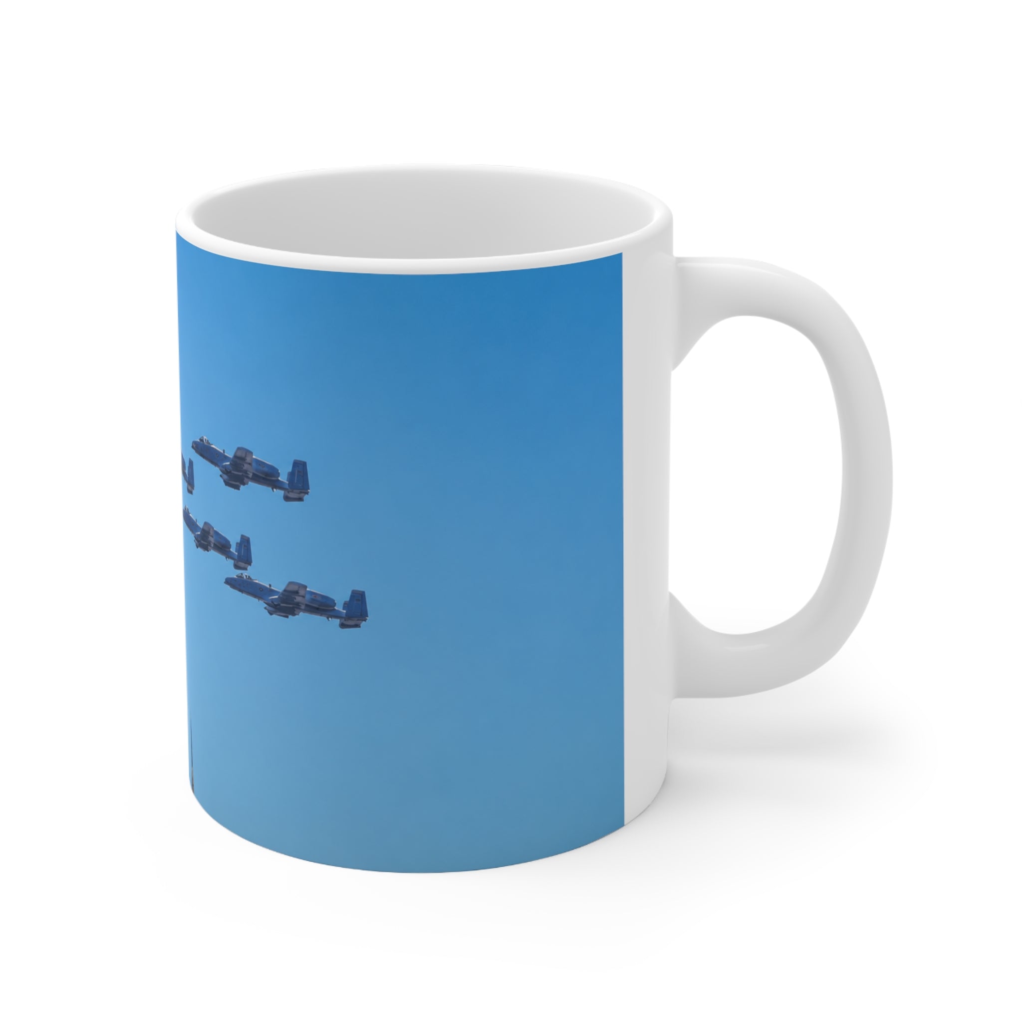 US Military fly passed the Empire State Building in NYC Ceramic Coffee Cups, 11oz, 15oz