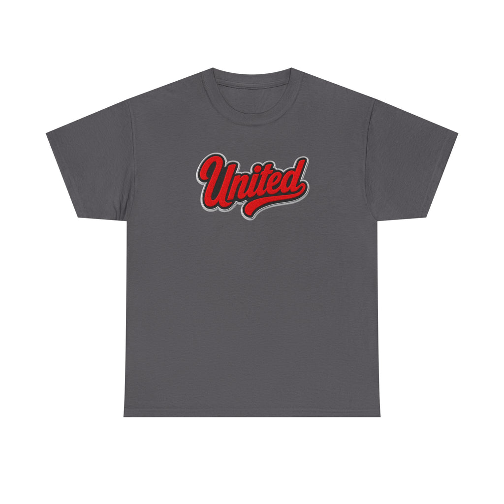 United Retro Script Tee — Vintage Red Logo T‑Shirt