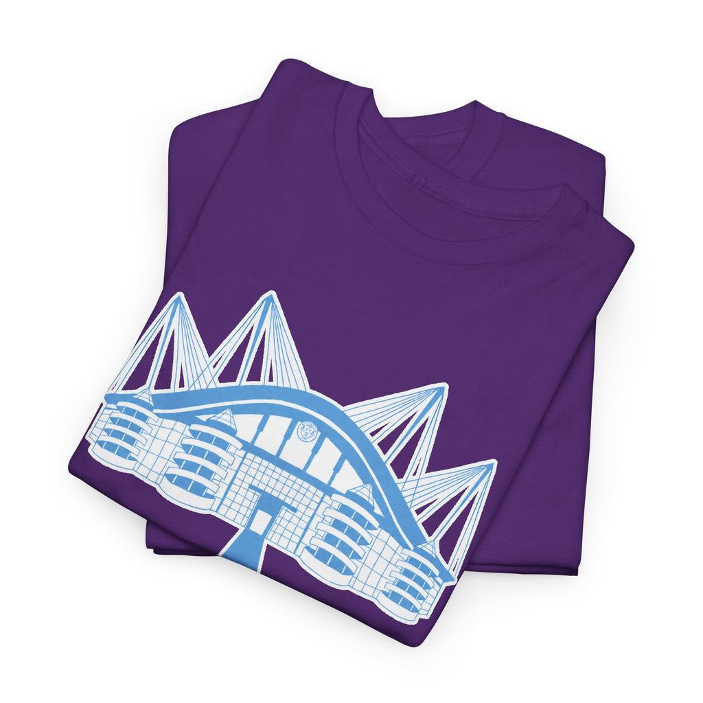Etihad Stadium Illustration Cotton T-Shirt — Blue Arena Graphic Tee