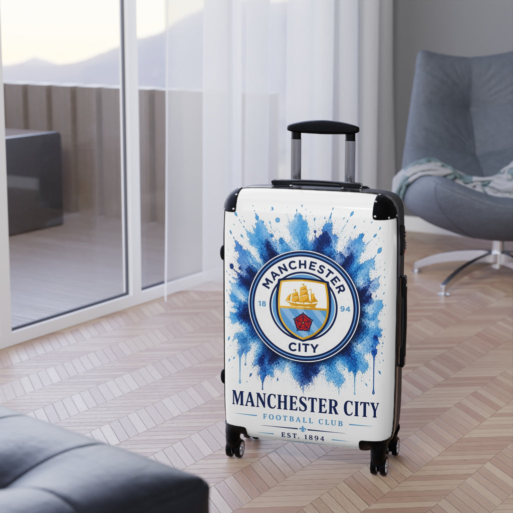 Manchester City Suitcase – Football Club Carry-On Luggage with Crest Design