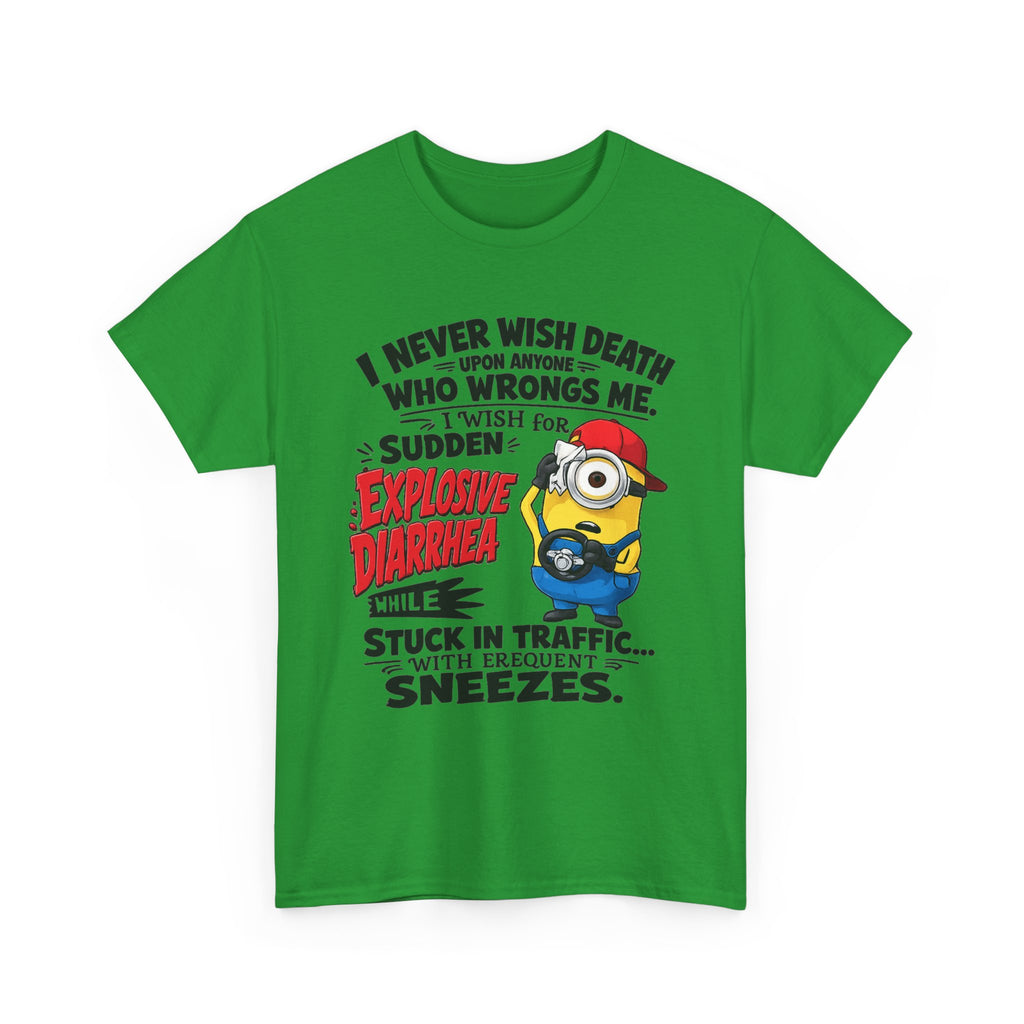 Funny Minion Traffic Tee — "Explosive Diarrhea" Humorous Graphic T-Shirt