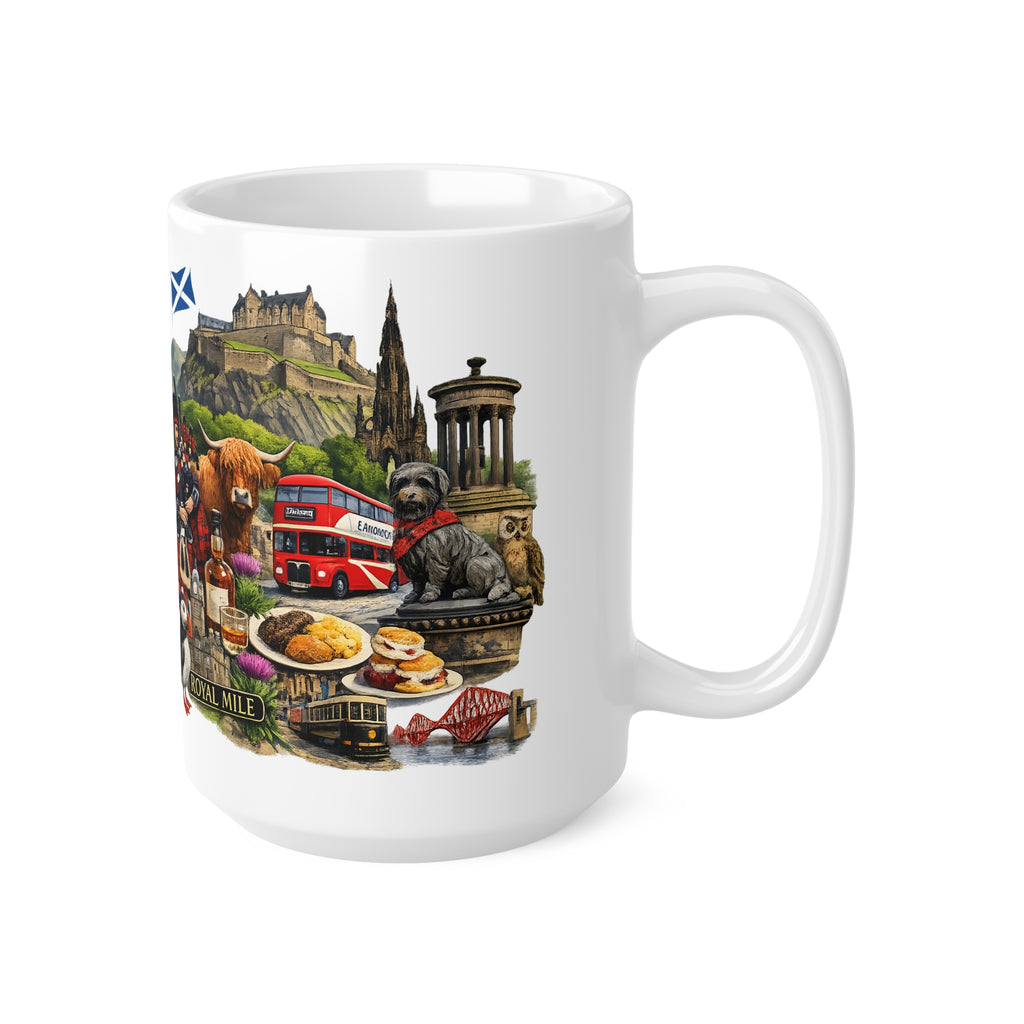 Scotland Souvenir Coffee Mug — Edinburgh Icons Collage (11oz & 15oz)