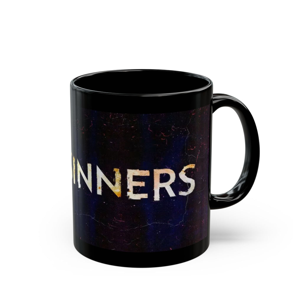 Black Ceramic Mug — 'Sinners' Vintage Art Gothic Coffee Cup