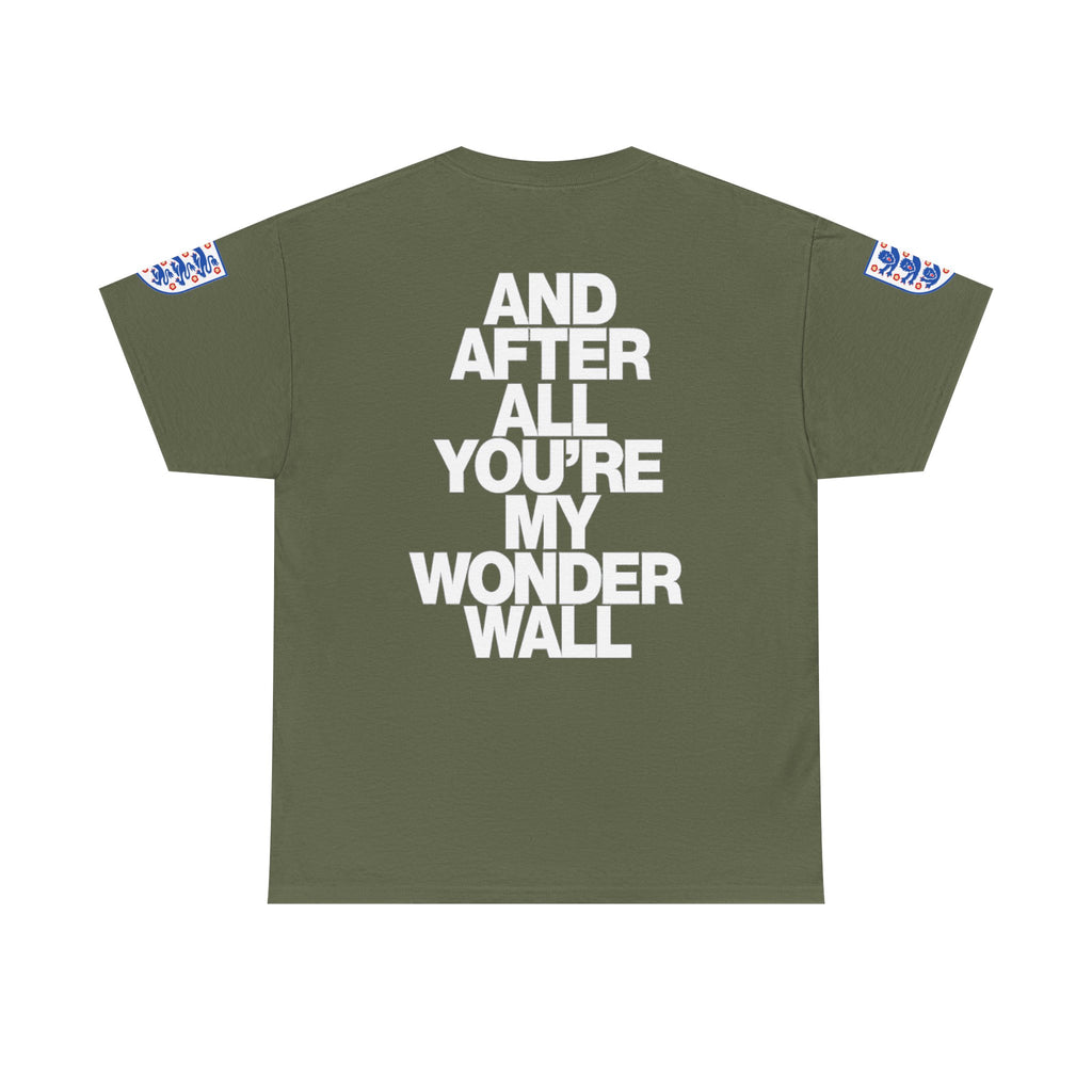 England Football Tee — "And After All You're My Wonderwall" Lyrics Tee