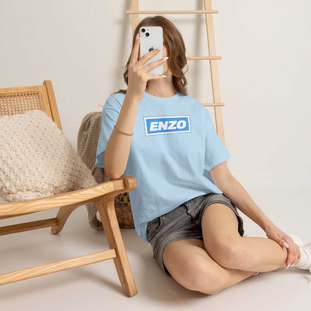 Enzo Man City Inspired Logo Tee — Classic Box-Logo Graphic T-Shirt