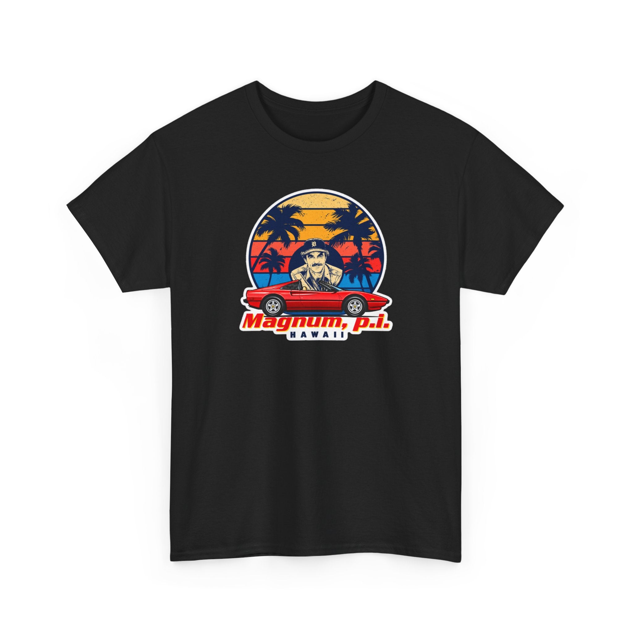 Magnum P.I. Hawaii Retro Sunset Cotton T-Shirt / Tee