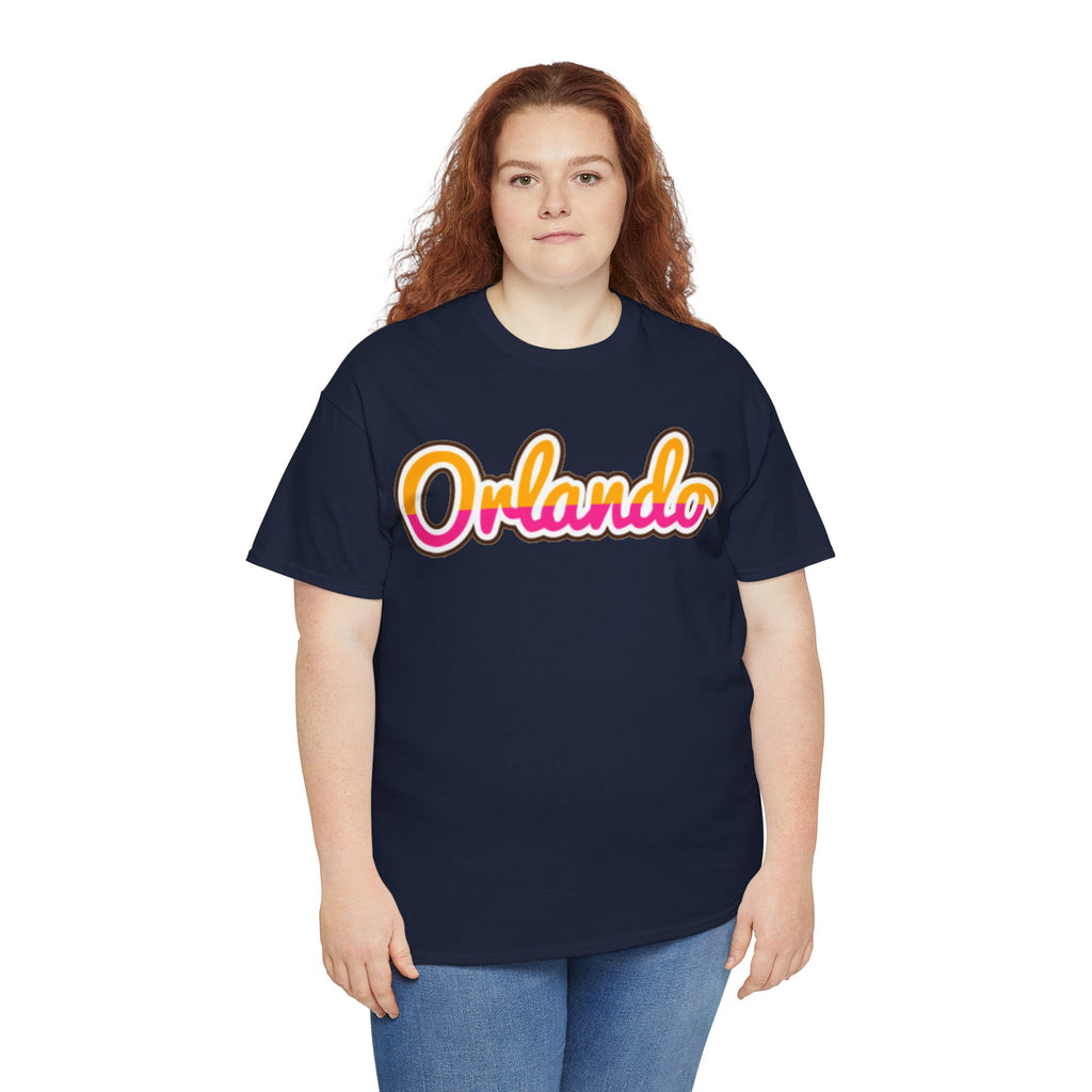 Orlando Retro Script Tee — Vintage Sunset City Souvenir Shirt