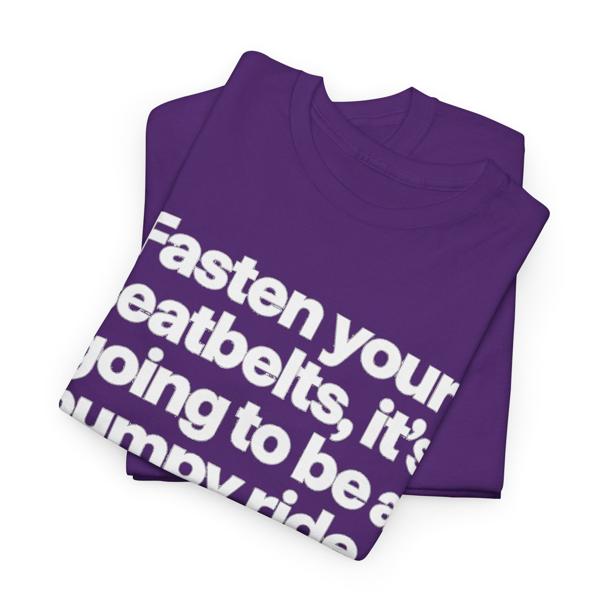 Fasten Your Seatbelts Tee — 'Fasten your seatbelts, it's going to be a bumpy ride.' Graphic T‑Shirt
