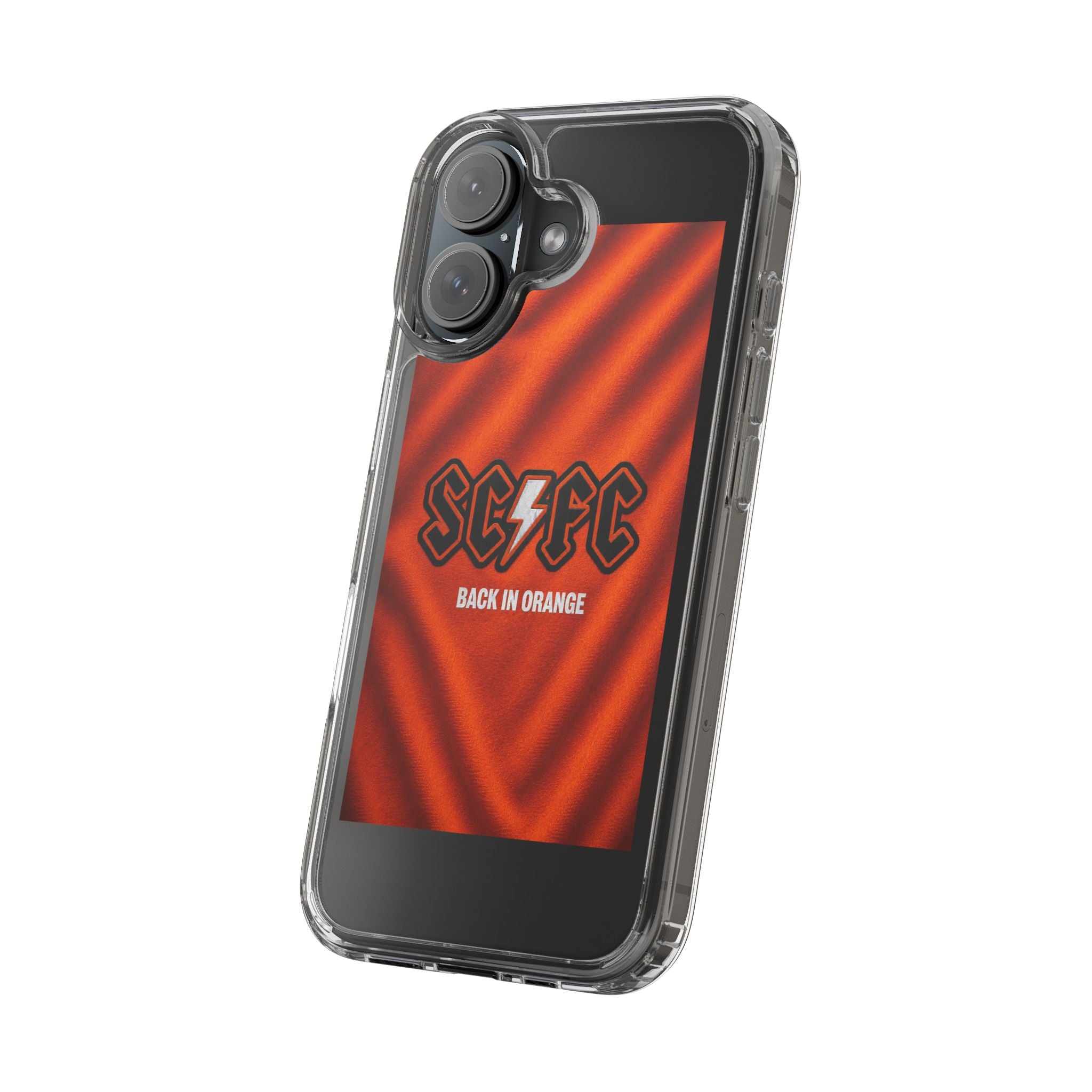 Salford CIty Inspired Phone Case — 'SCFC Back in Orange' Clear Protective Cover