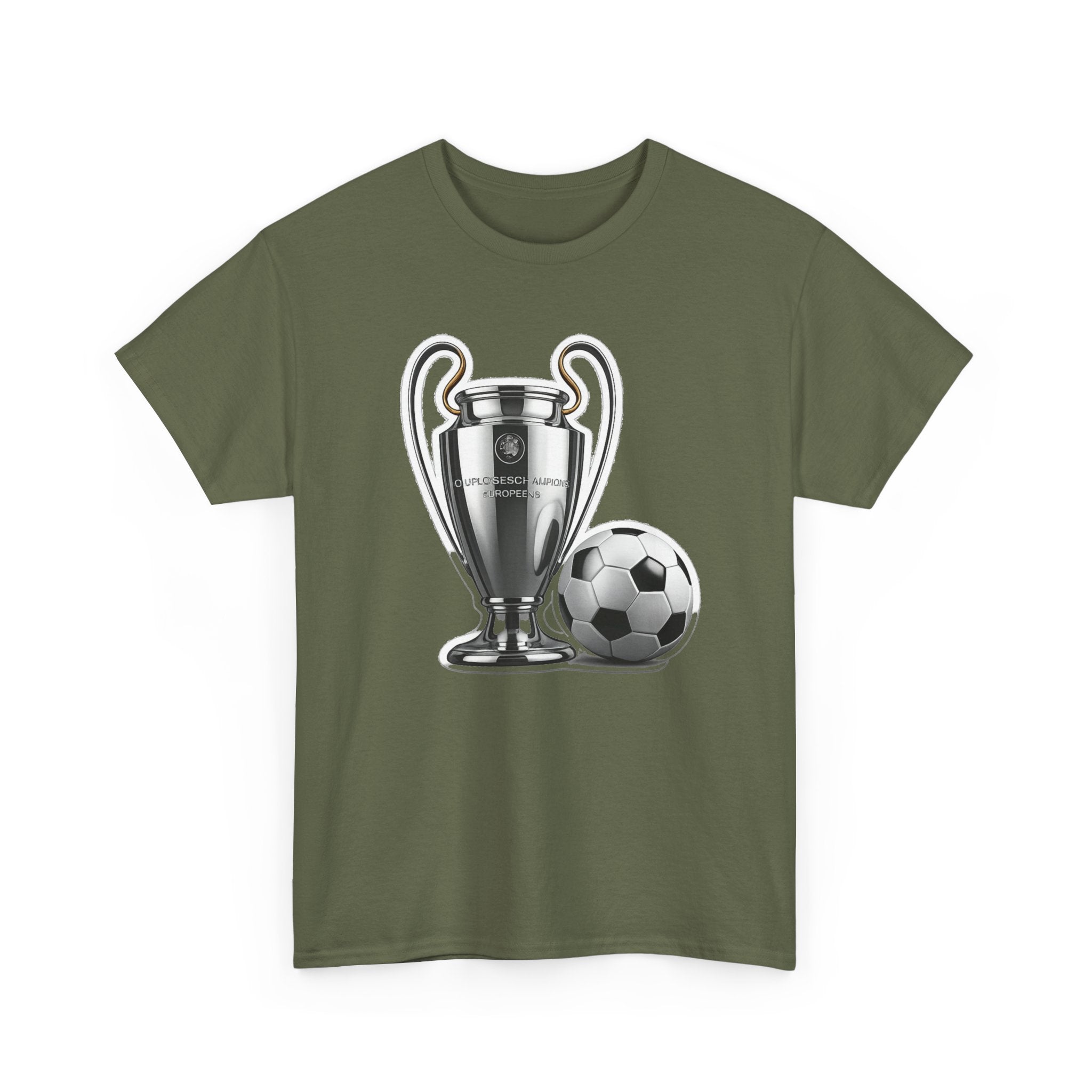 European Cup / Champions League Trophy & Ball Graphic Cotton T-Shirt
