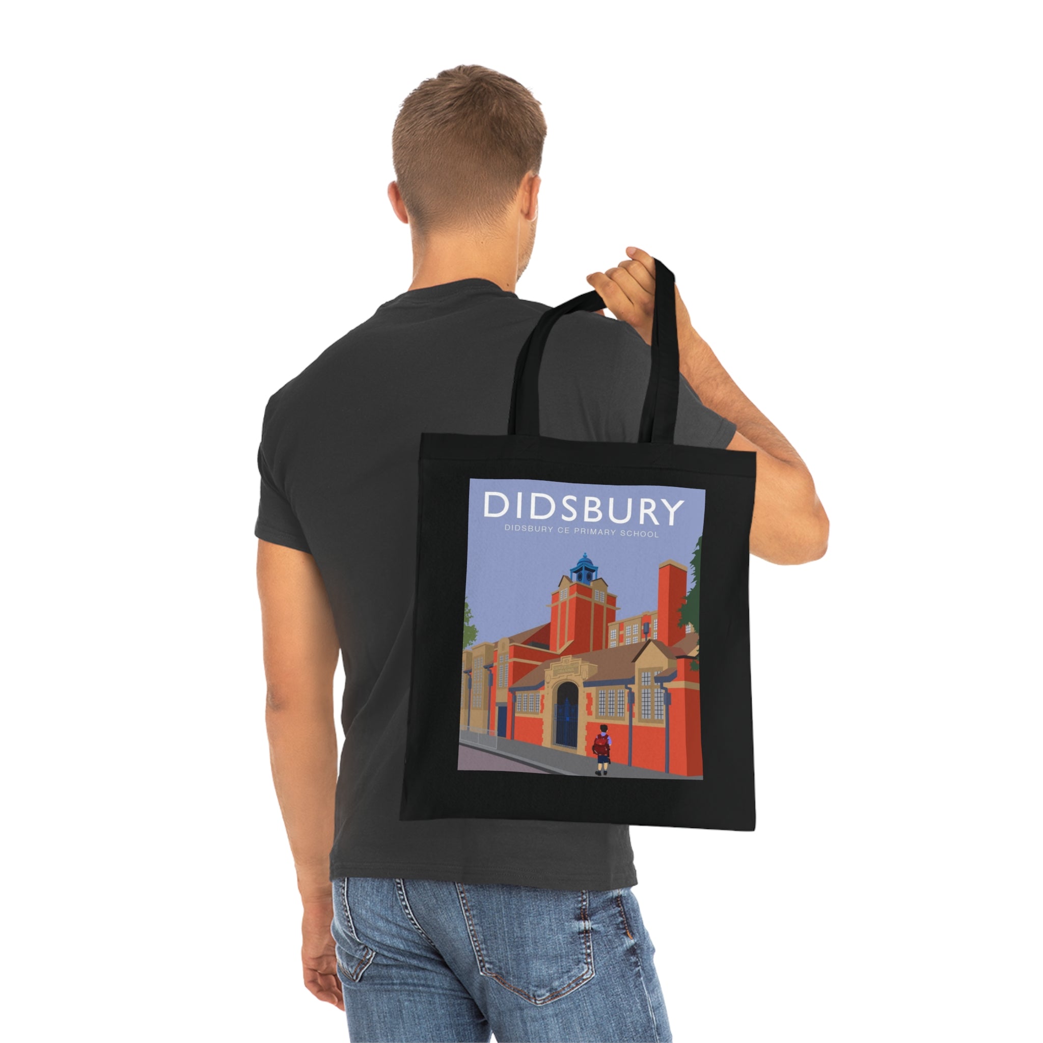 Elm Grove Didsbury C of E Primary School Vintage Travel Tote — Retro Illustrated Cotton Shopper Bag