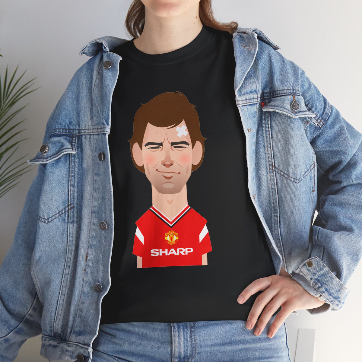 Bryan Robson Manchester United Legend Portrait Cotton T-Shirt