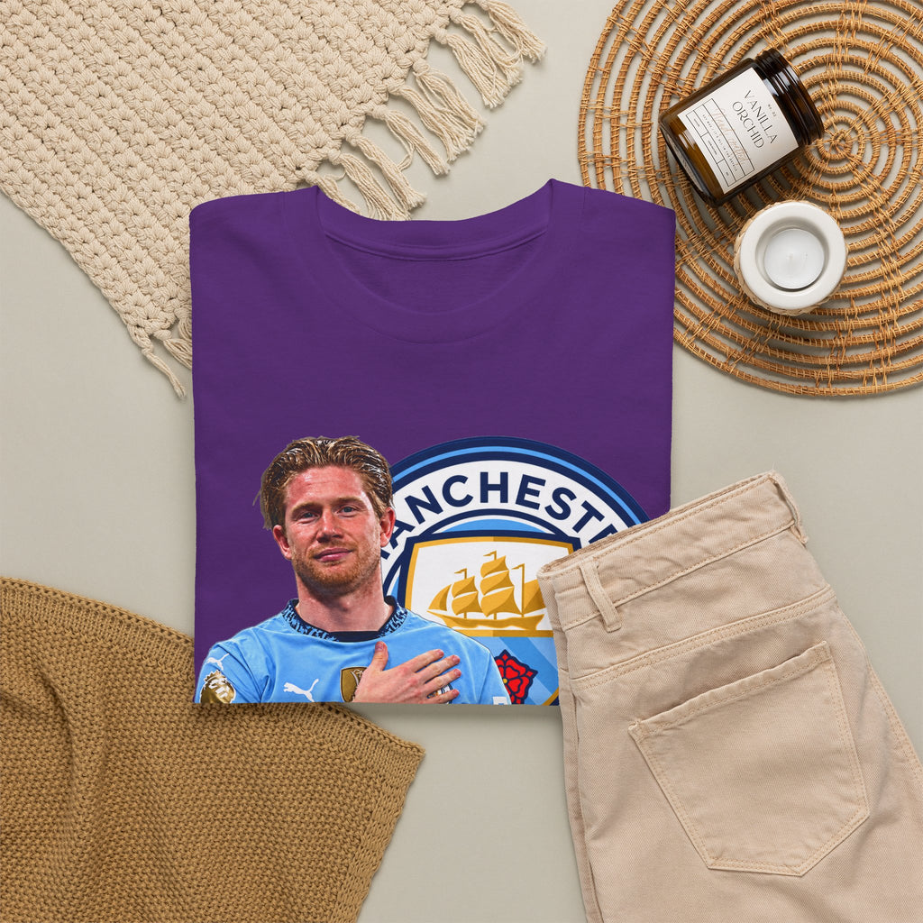 Kevin De Bruyne Manchester City Legend Cotton T-Shirt — Player Tribute Tee (Heart Badge Design)