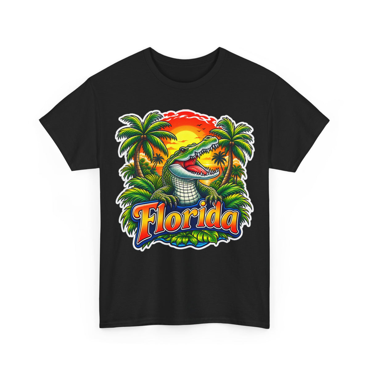 Florida Gator Sunset T-Shirt — Tropical Palm Beach Vacation Tee