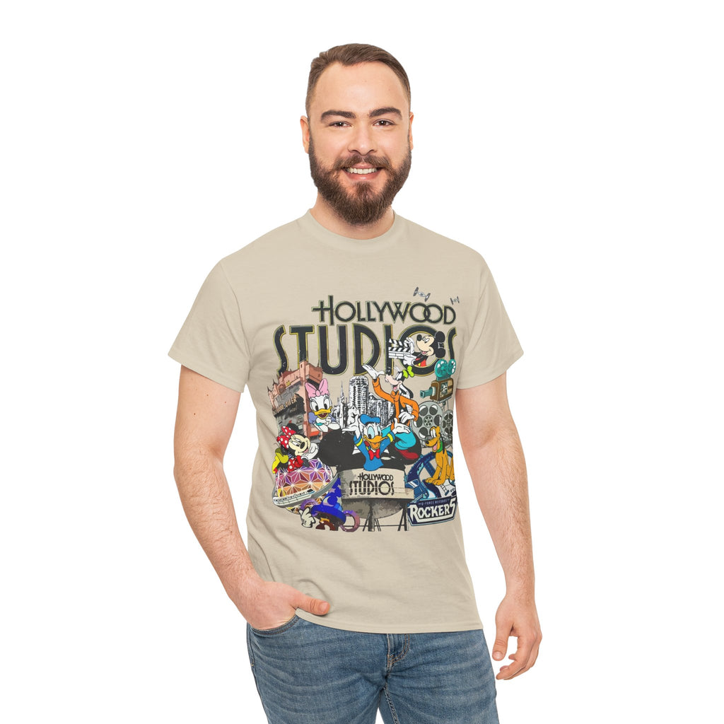 Hollywood Studios Collage T-Shirt — Vintage Theme Park Character Tee