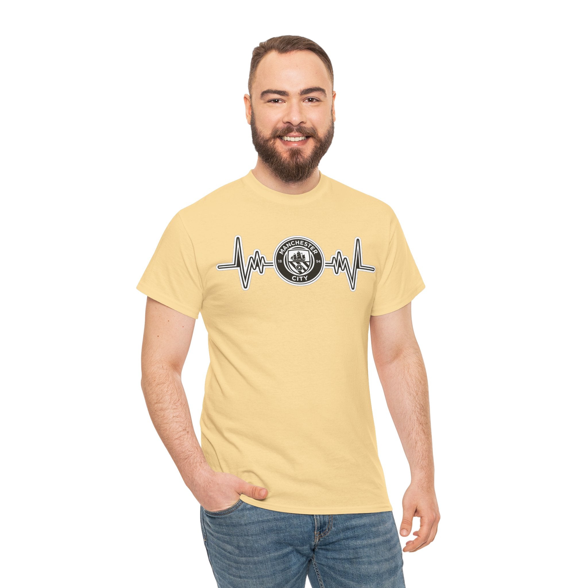Manchester City Heartbeat Logo T-Shirt — Emergency Medical Services Pulse Tee