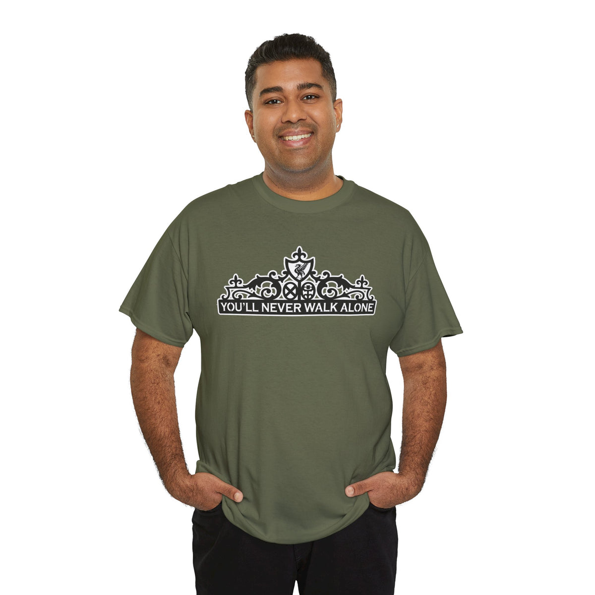 You'll Never Walk Alone T‑Shirt — Liverpool FC Crest Cotton Tee