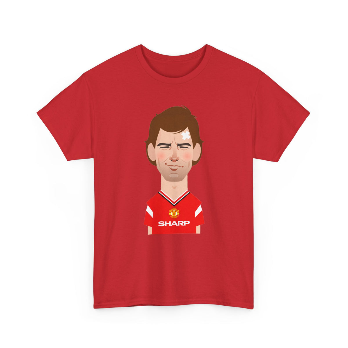 Bryan Robson Manchester United Legend Portrait Cotton T-Shirt