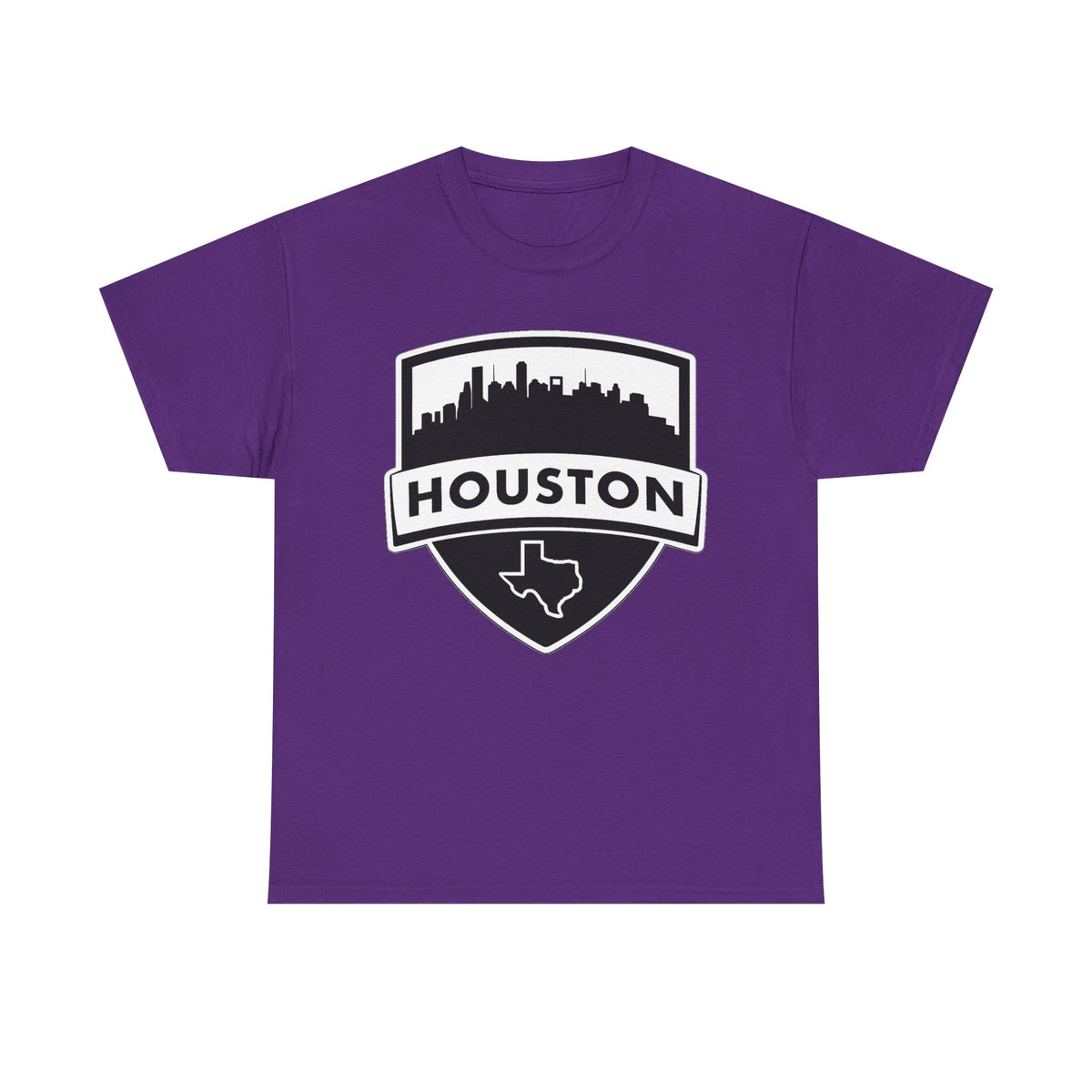 Houston Skyline Shield T-Shirt — Texas Outline City Pride Tee