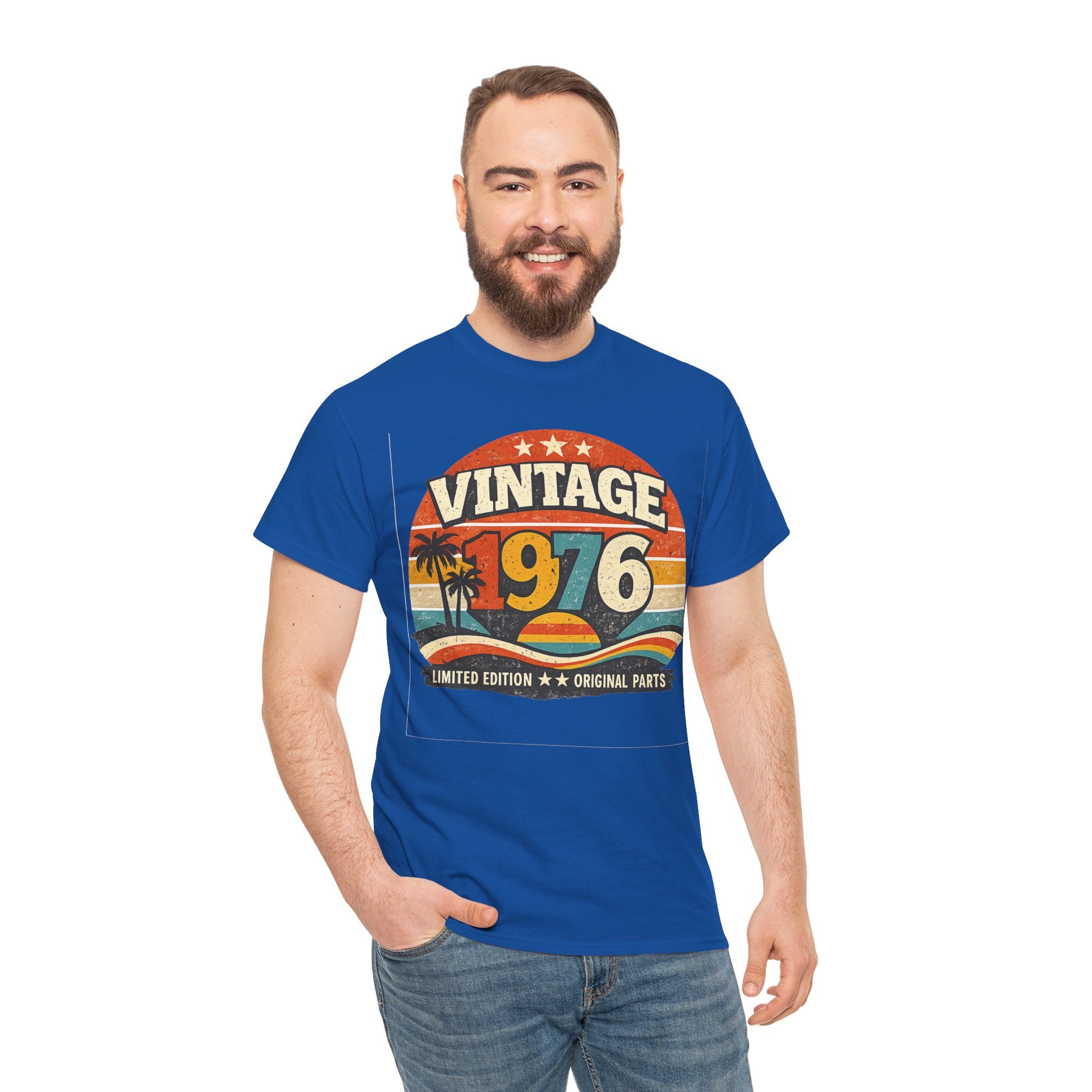 Vintage 1976 T-Shirt — Retro Beach Graphic "Vintage 1976" Birthday Tee
