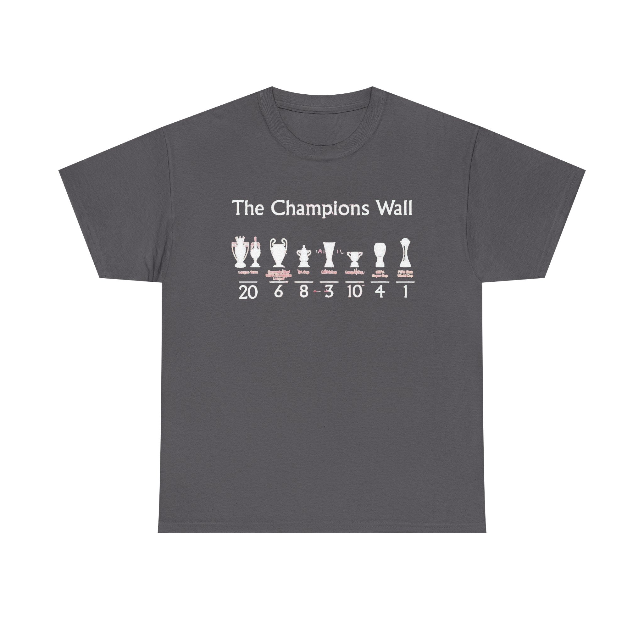 Liverpool The Champions Wall T-Shirt – Soccer/Football Trophy Timeline Tee