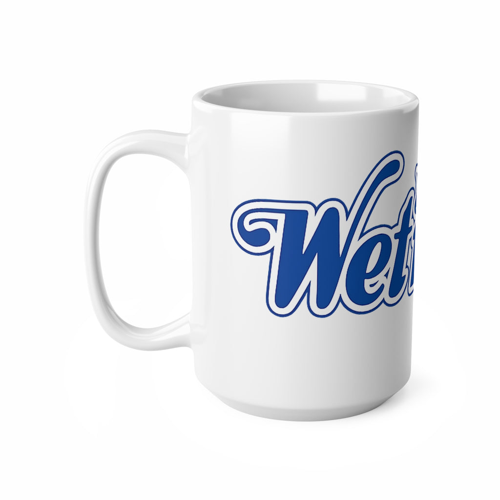 Wet'n Wild Retro Script Coffee Mug — Red & Blue Nostalgia Ceramic Cup (11oz/15oz)