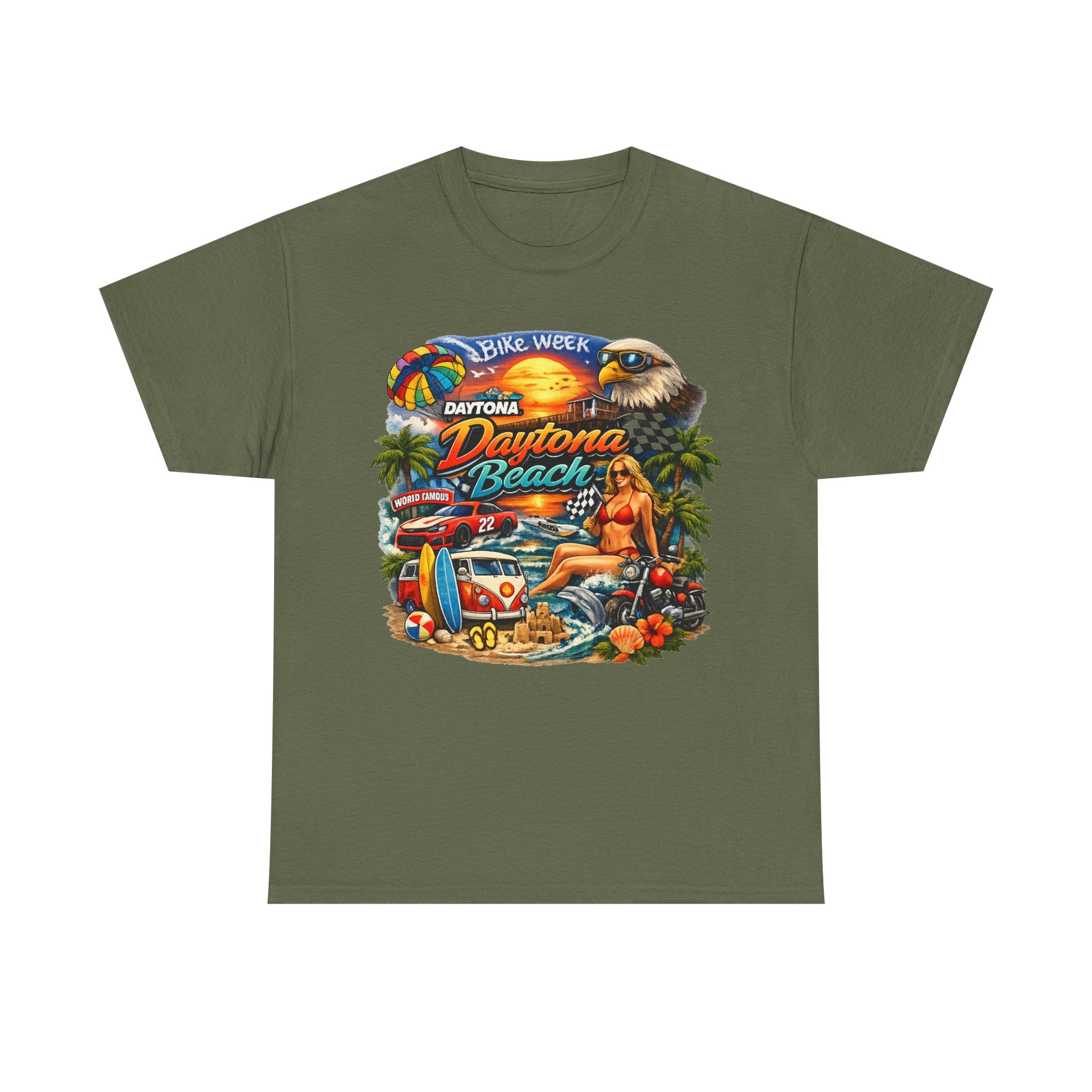 Daytona Beach Vintage Surf T-Shirt — Retro Sunset Palm Beach Tee