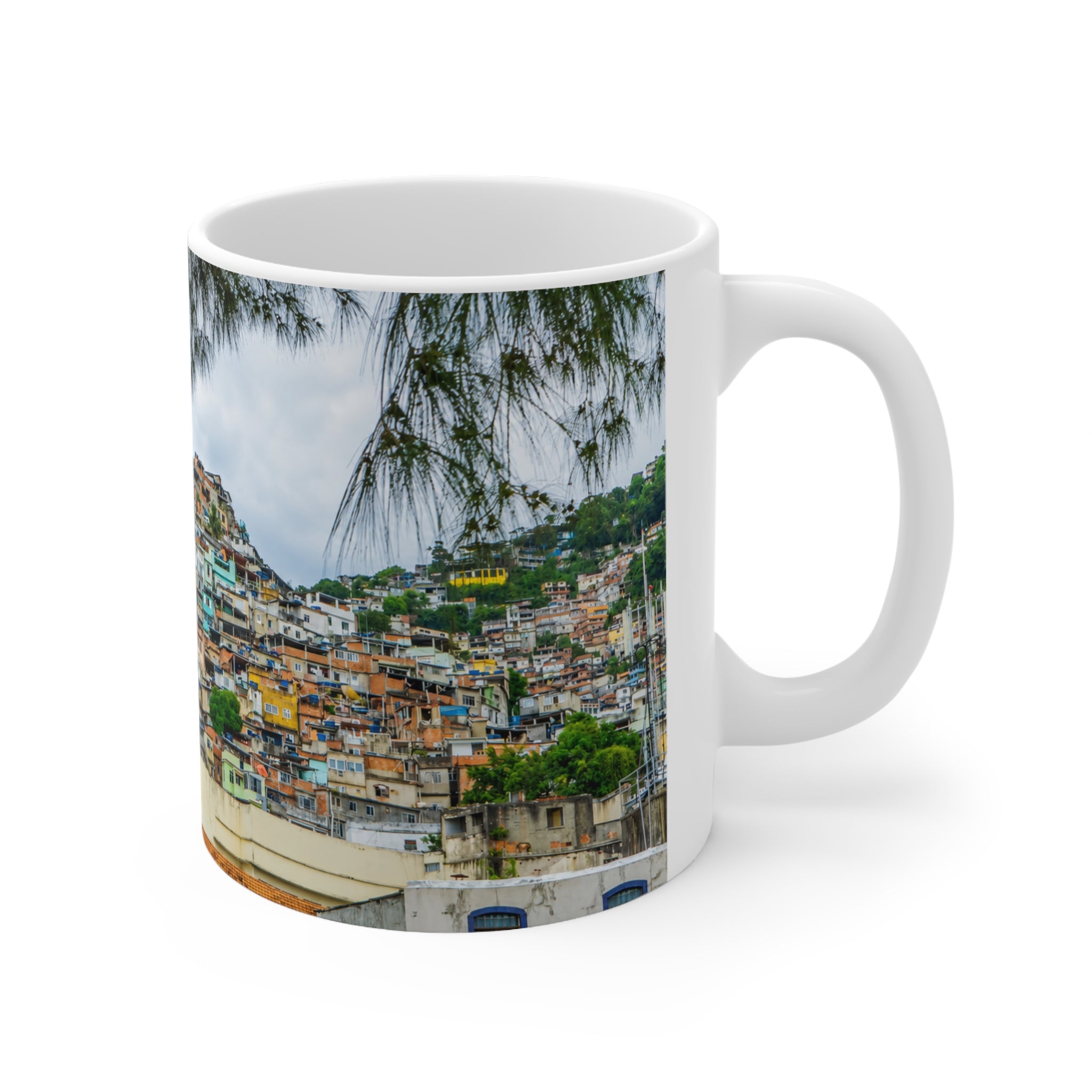 Favela Cityscape Coffee Mug — Tropical Rio Panorama Ceramic Mug (11oz, 15oz)
