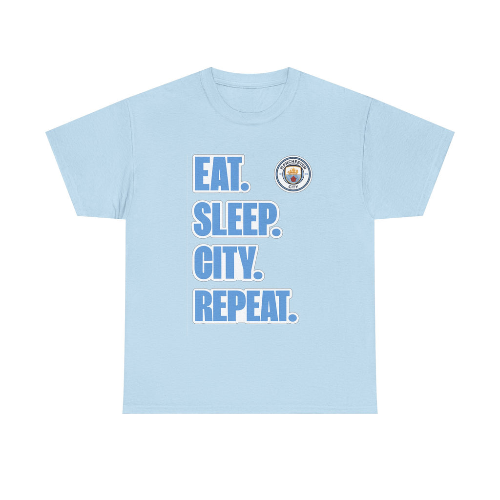 Eat. Sleep. City. Repeat. T‑Shirt — Manchester City Fan Tee