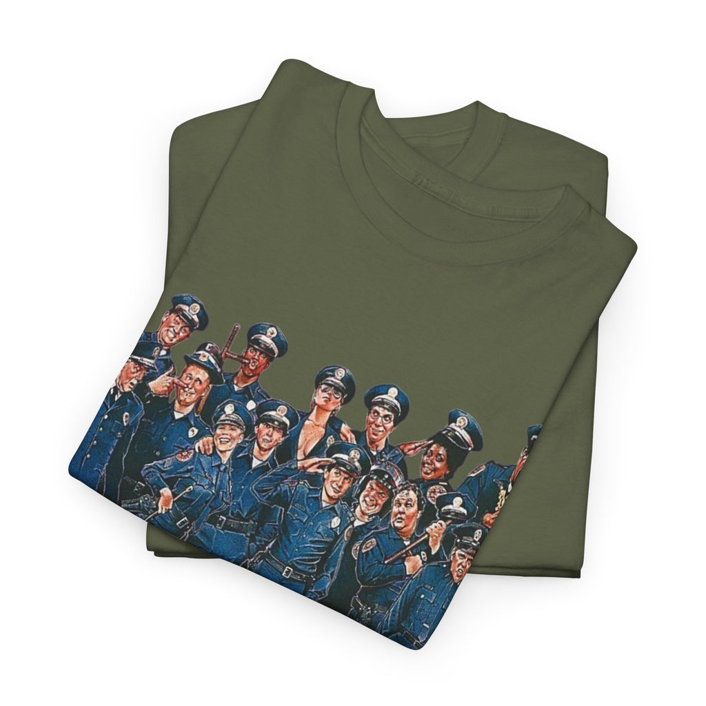 Police Academy Movie Inspired Cotton T‑Shirt — Retro Squad Photo Tee