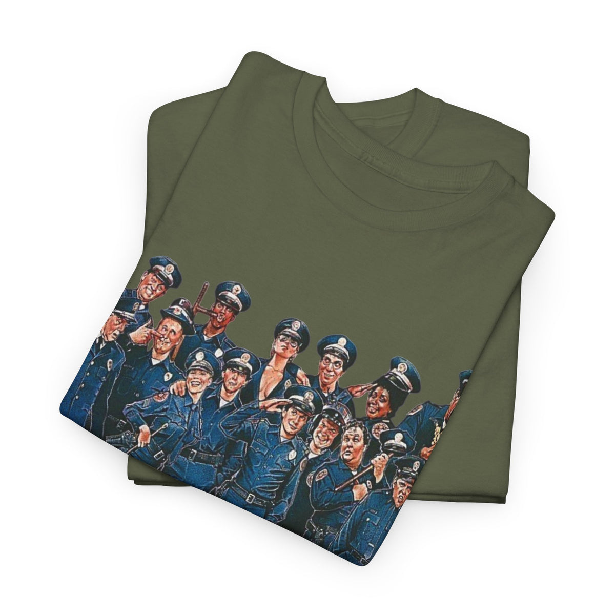 Police Academy Movie Inspired Cotton T‑Shirt — Retro Squad Photo Tee