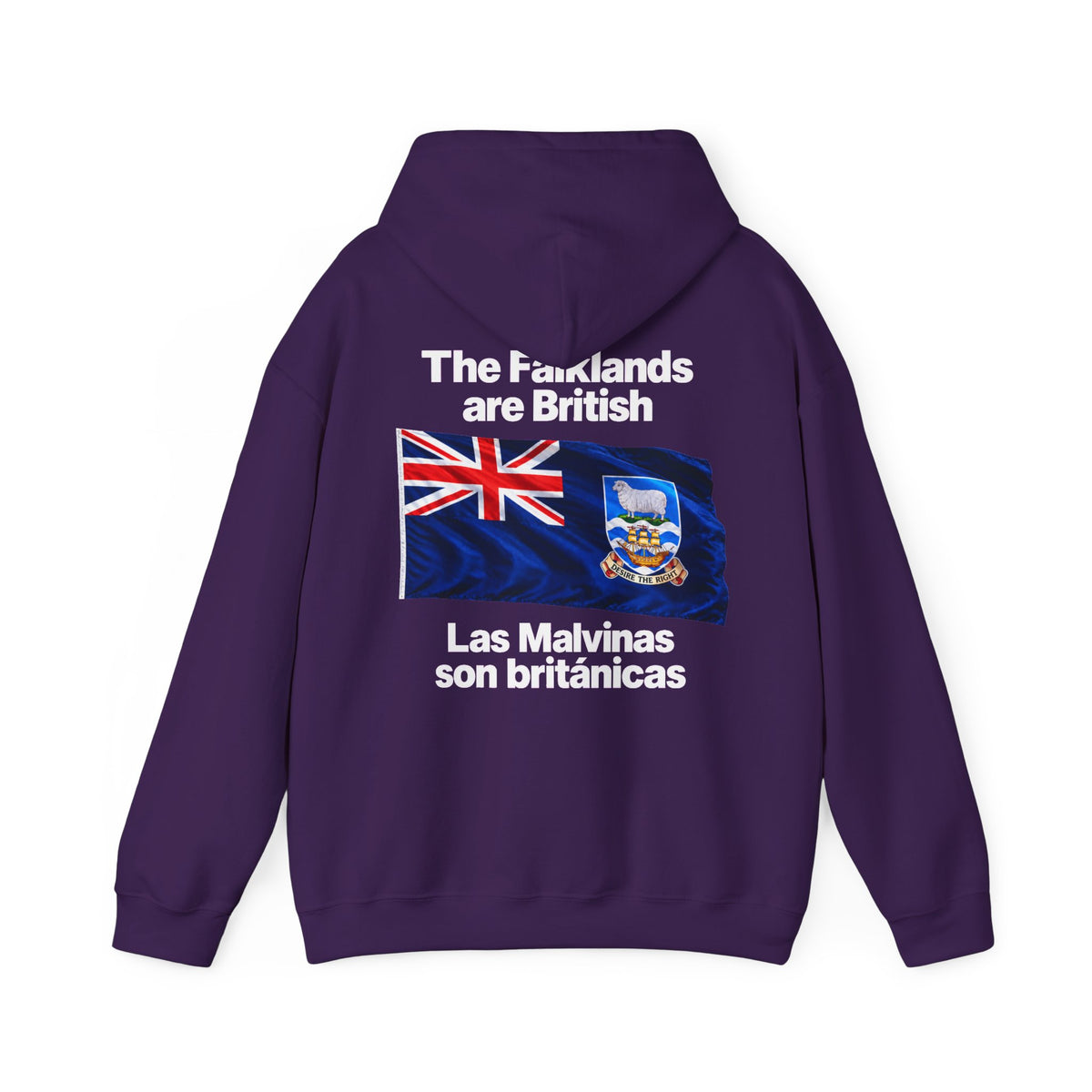 Falklands Are British Hoodie – Bilingual 'Las Malvinas son británicas' Flag Pullover