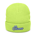 Embroidered 'The Citizens' Ribbed Knit Beanie - Cozy Black Winter Hat