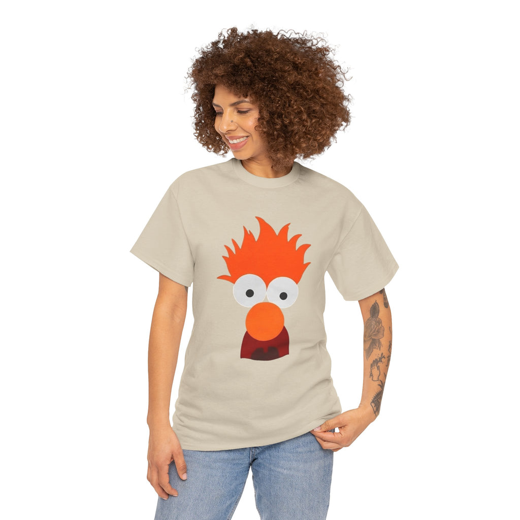 Beaker-Inspired Graphic Tee — Cute Orange Muppet Face T-Shirt