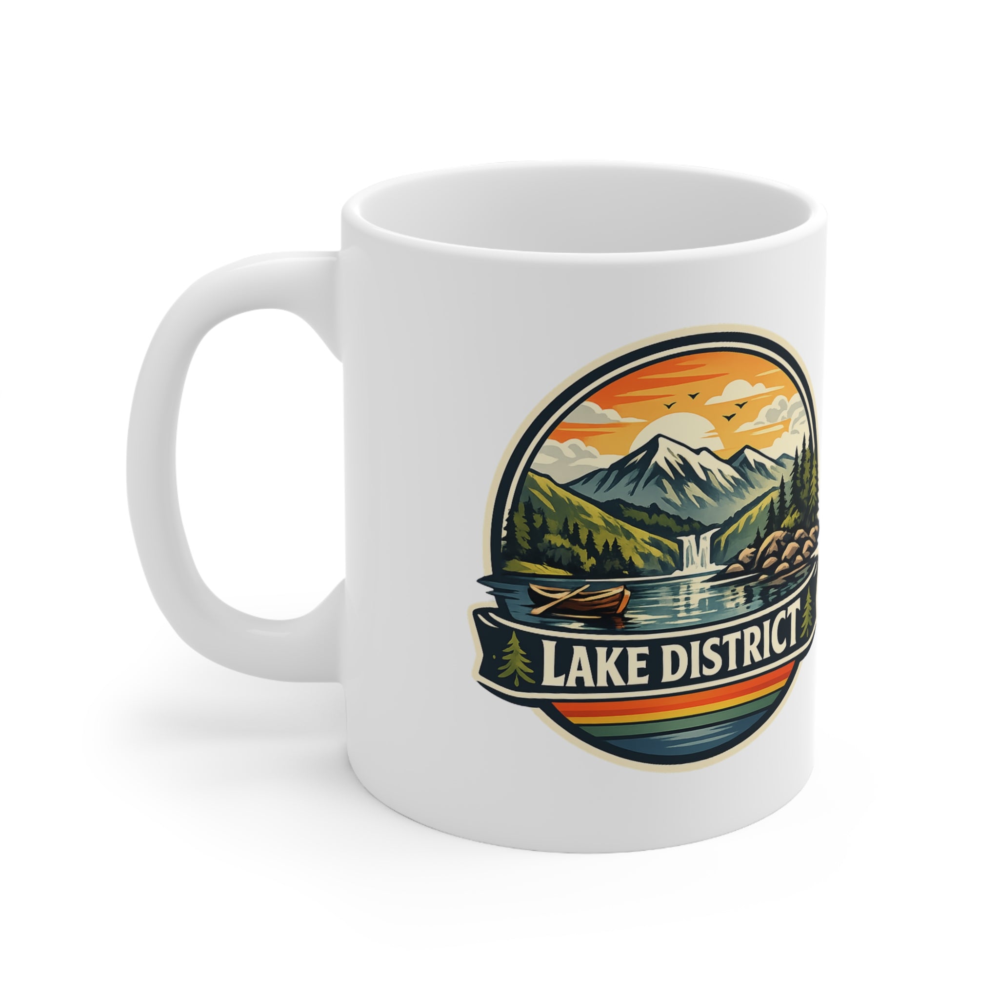 Lake District Coffee Mug — Scenic Mountain & Lake Camping Ceramic Cup (11oz, 15oz)