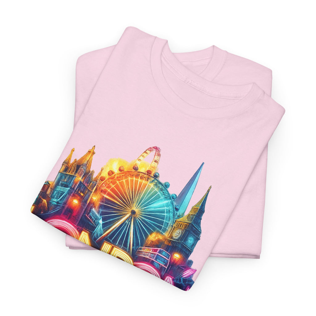 London Skyline Tee — Colorful Neon London Landmark T-Shirt