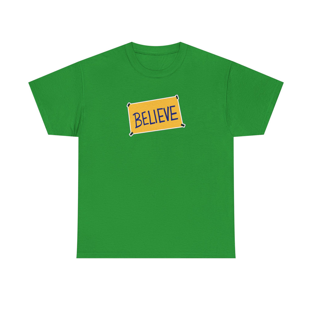 Ted Lasso Inspired Believe Graphic Tee — Inspirational Yellow Patch T-Shirt