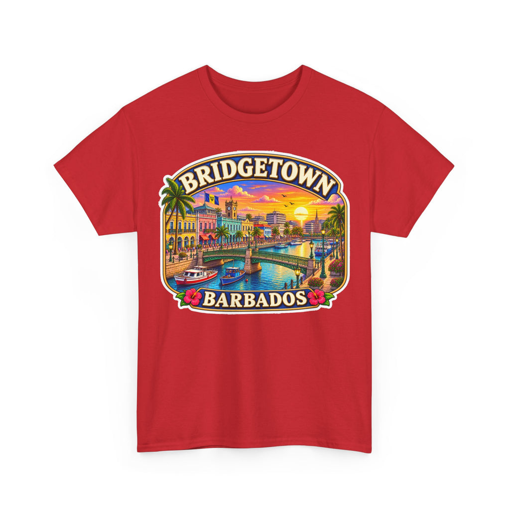Bridgetown Barbados Vintage Sunset Tee — Caribbean Travel Souvenir T-Shirt
