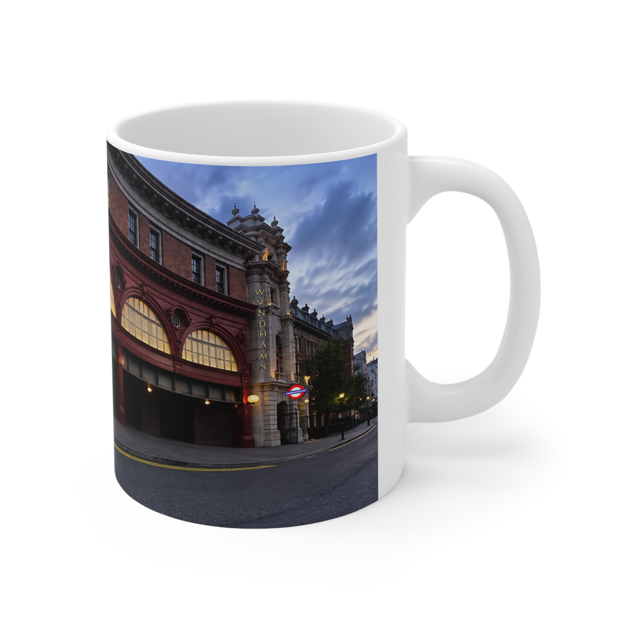 Leicester Square Station Ceramic Coffee Mug — London Underground Souvenir (11oz & 15oz)
