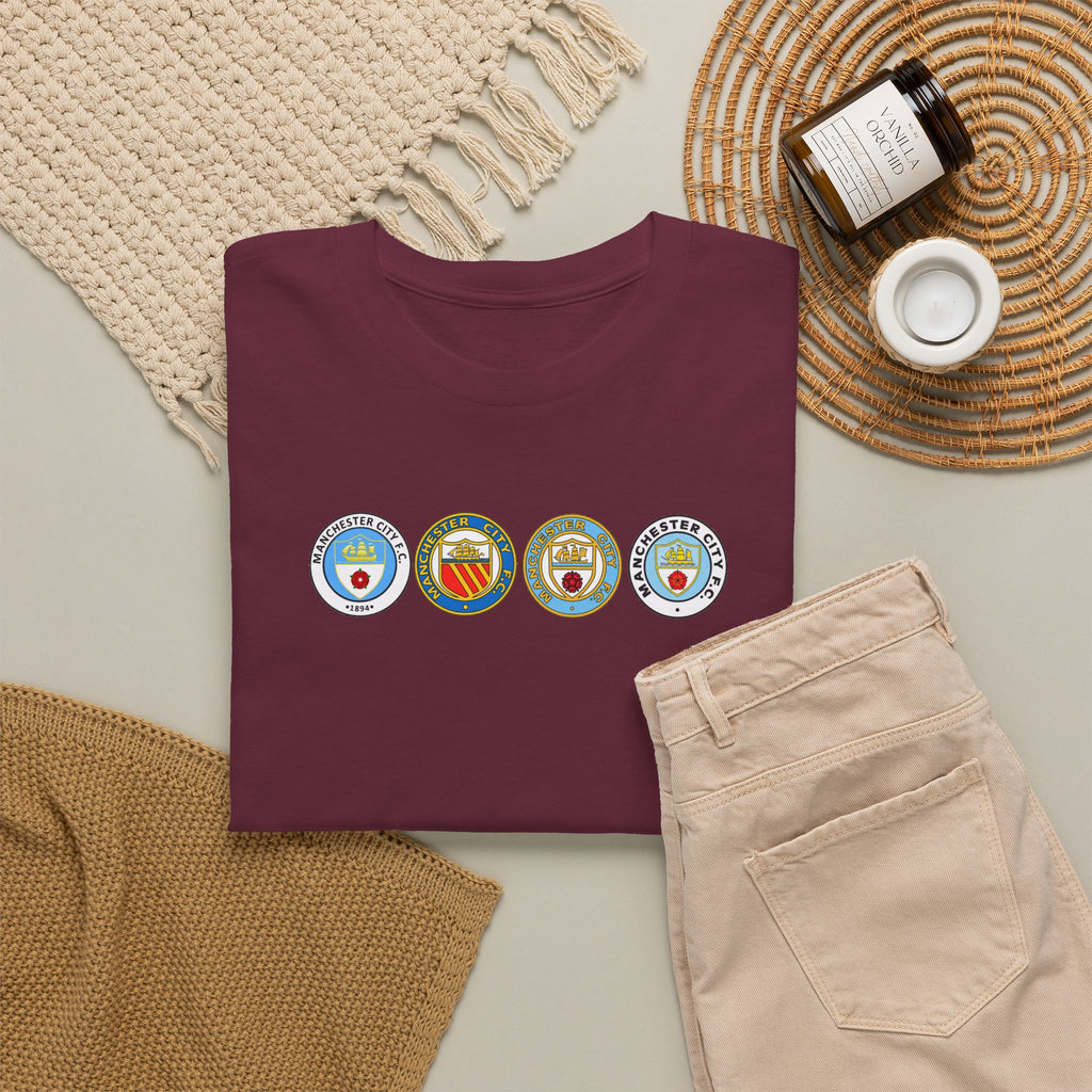 Man City Retro Crest Inspired Cotton T-Shirt