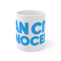 Ceramic Mug - Bold Blue "Man City Innocent" Football Fan Coffee Cup (11oz, 15oz)