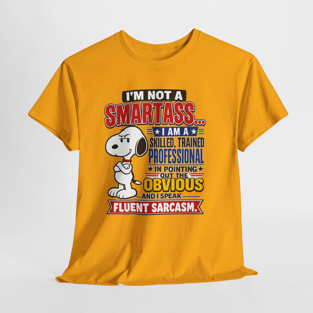 Snoopy Sarcasm T-Shirt – “I’m Not a Smartass… I Speak Fluent Sarcasm” Graphic Tee