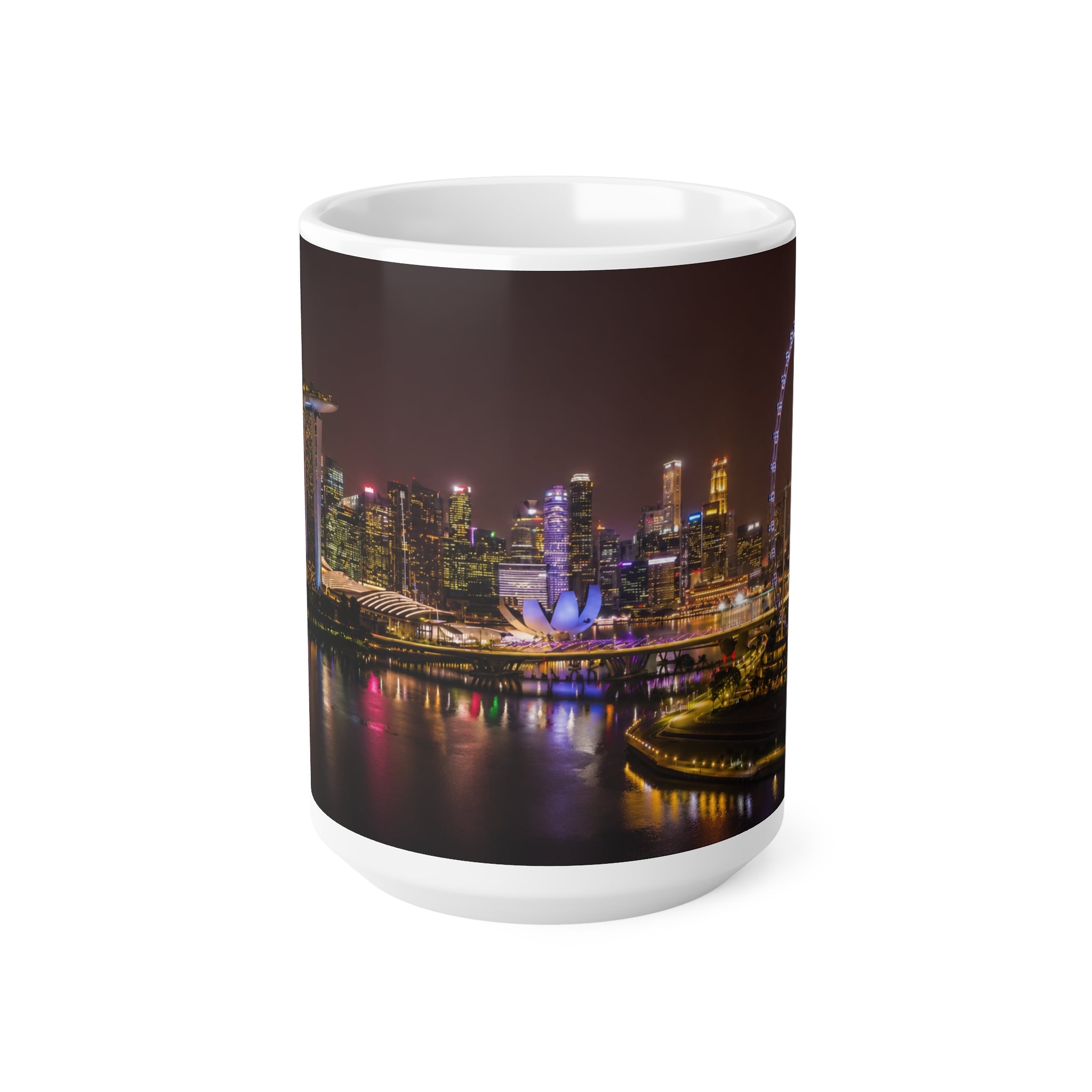 Singapore Night Skyline Coffee Mug — Marina Bay Sands Cityscape Ceramic Mug (11oz, 15oz)