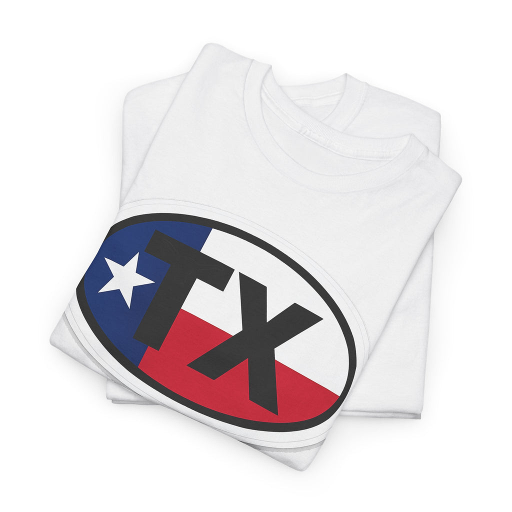 Texas Flag TX Oval T-Shirt — Patriotic Lone Star Tee